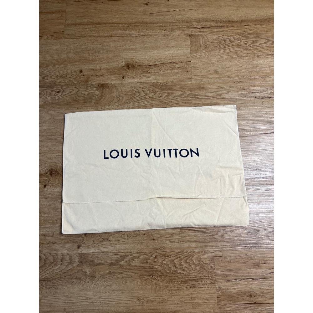 Louis Vuitton Cream Cotton Dust Bag Flap Closure 21.5x15 Large Handbag Storage